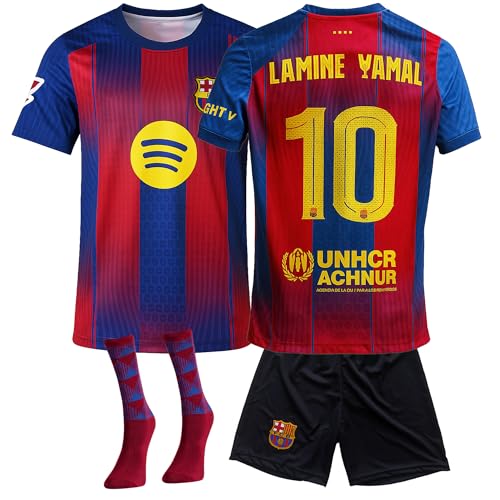 IHIMI Yamal Nr.10 Trikot Set für Kinder – Barcelona 2026 Heimdesign – Kurzarm Trikot mit Shorts und Socken – Jungen Trikot – Jugendgrößen 152 von IHIMI