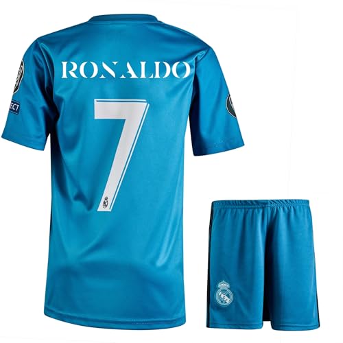 Legende #7 Kinder Trikot Set – Cardiff 2017 Finale Fan Look in Blau mit Shorts – Madrid Fußballtrikot Jungen Retro Fanartikel – Größen 140 von IHIMI