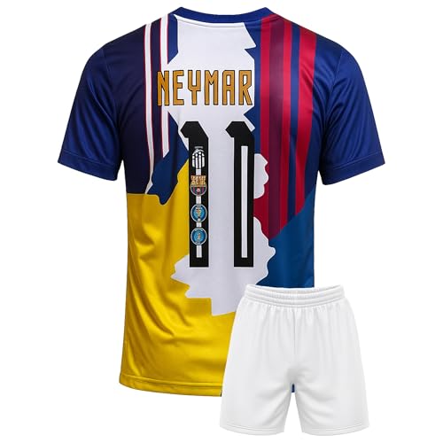 Neymar Fan Trikot Kinder Fußballshirt Design inspiriert von Allen Teams Set Outfit für Jungen Mädchen Geschenkidee 2025 Style 140 von IHIMI
