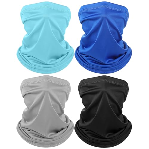 IHLOOTD Multifunktionstuch 4 Stück Halsschlauch Sommer Winddichtes Halstuch Loop Schal Dünn Sonnenschutzmaske für Damen Herren, Outdoor Sport, Camping, Trainieren (C) von IHLOOTD