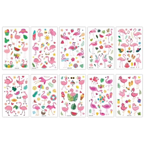 Temporäre Tattoos Flamingo, 10 Stück Flamingo Tattoo Kinder, Hals Tattoo Zum Kleben, Wasserfeste Sommer Tattoos für Party Geburtstag Geschenk Temporäre Tattoos Flamingo, 10 Stück Flamingo Tattoo Kinder, Hals Tattoo Zum Kleben, Wasserfeste Sommer Tattoos für Party Geburtstag Geschenk von IHLOOTD