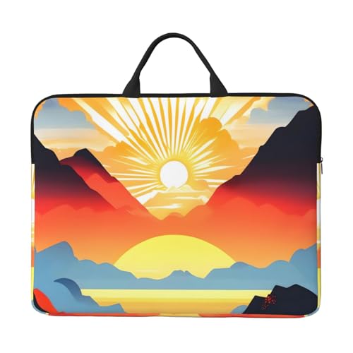 Bright Sunrise Laptoptasche mit stoßfestem Futter und tragbarem Design, geeignet für Business und den täglichen Gebrauch. von IHVBRHHM
