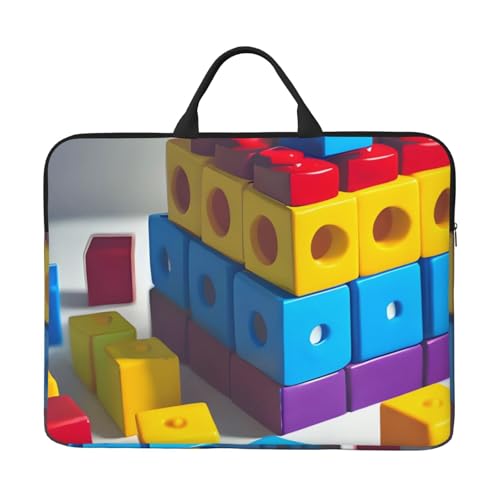 Bunte Bausteine, 35,6 cm (14 Zoll) Laptoptasche mit stoßfestem Futter und tragbarem Design, geeignet für den geschäftlichen und täglichen Gebrauch. von IHVBRHHM