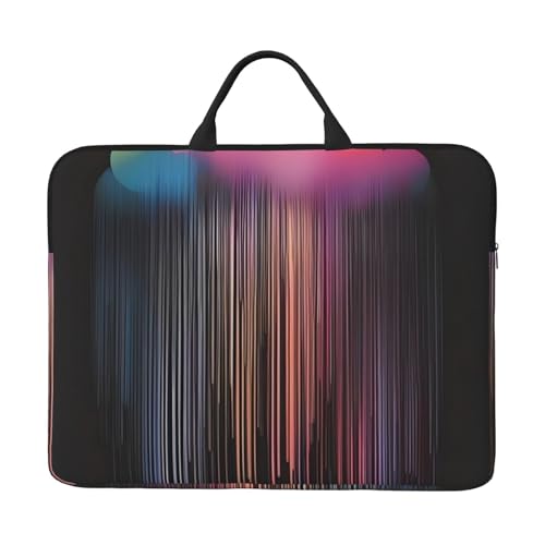 Bunte Regenbogen-Regen-Laptoptasche mit stoßfestem Futter und tragbarem Design, geeignet für geschäftliche und tägliche Nutzung. von IHVBRHHM