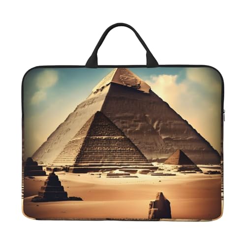 Dreaming Of The Pyramids Of Khufu 14-Zoll-Laptop-Tasche mit stoßfestem Futter und tragbarem Design, geeignet für den geschäftlichen und täglichen Gebrauch. von IHVBRHHM