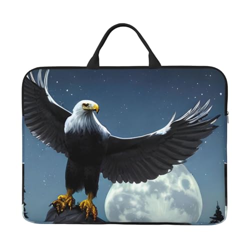 Eagle Under The Stars 14-Zoll-Laptop-Tasche mit stoßfestem Futter und tragbarem Design, geeignet für Business und Alltag. von IHVBRHHM