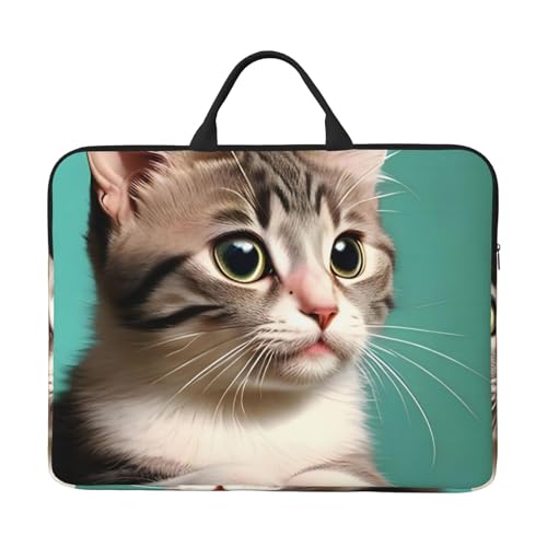 Eine neugierige Katzen-Laptoptasche mit stoßfestem Futter und tragbarem Design, geeignet für den geschäftlichen und täglichen Gebrauch. von IHVBRHHM