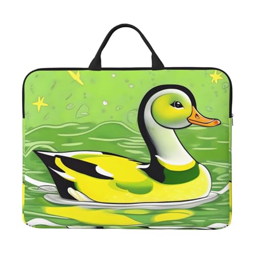 Green Duck Laptoptasche mit stoßfestem Futter und tragbarem Design, geeignet für Business und Alltag, Schwarz, Einheitsgröße von IHVBRHHM