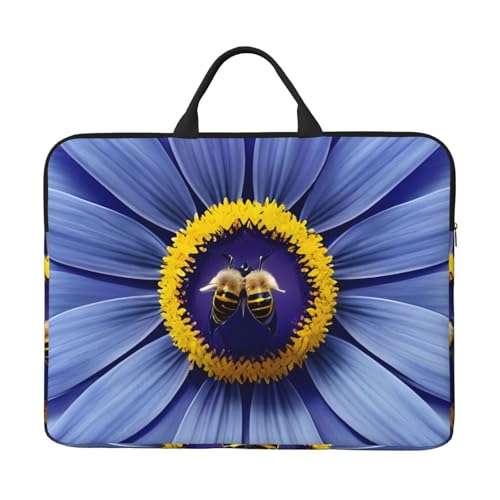 IHVBRHHM 14-Zoll-Laptop-Tasche mit Blumenherz, mit stoßfestem Futter und tragbarem Design, geeignet für geschäftliche und tägliche Nutzung. von IHVBRHHM