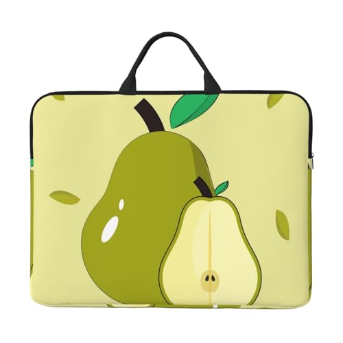 IHVBRHHM Cartoon Pear Laptoptasche mit stoßfestem Futter und tragbarem Design, geeignet für Business und Alltag, Schwarz, Einheitsgröße von IHVBRHHM