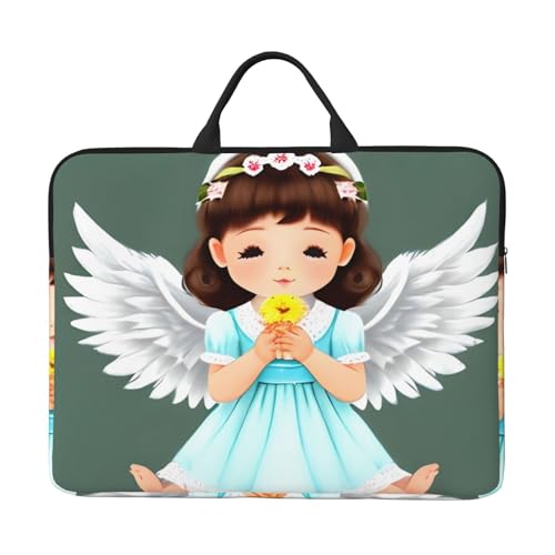 IHVBRHHM Cute Little Angel Laptoptasche mit stoßfestem Futter und tragbarem Design, geeignet für Business und Alltag, Schwarz, Einheitsgröße von IHVBRHHM
