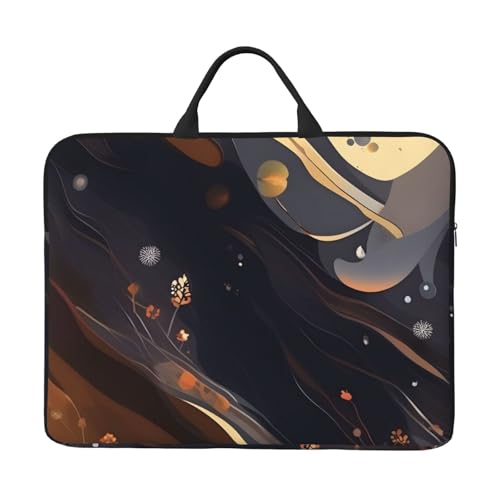 IHVBRHHM Dunkle mittelgroße Laptoptasche mit stoßfestem Futter und tragbarem Design, geeignet für Business und Alltag. von IHVBRHHM