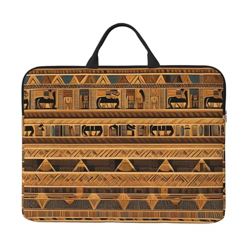 IHVBRHHM Egyptian Frescoes Laptoptasche mit stoßfestem Futter und tragbarem Design, geeignet für Business und Alltag, Schwarz, Einheitsgröße von IHVBRHHM