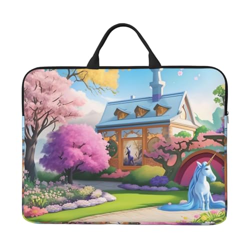 IHVBRHHM Einhorn-Märchen-Laptop-Tasche mit stoßfestem Futter und tragbarem Design, geeignet für Business und den täglichen Gebrauch. von IHVBRHHM