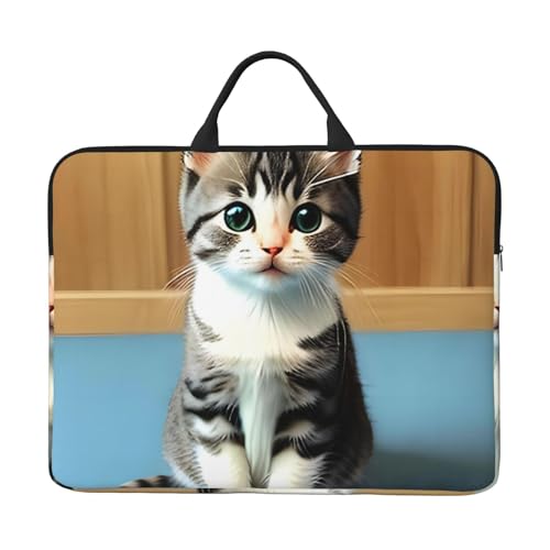 IHVBRHHM Laptoptasche für Schlafzimmer, Kätzchen, 35,6 cm (14 Zoll), mit stoßfestem Futter und tragbarem Design, geeignet für den geschäftlichen und täglichen Gebrauch. von IHVBRHHM