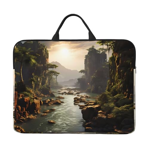 IHVBRHHM Laptoptasche mit 35,6 cm (14 Zoll) großen Bergen und Flüssen mit stoßfestem Futter und tragbarem Design, geeignet für den geschäftlichen und täglichen Gebrauch. von IHVBRHHM