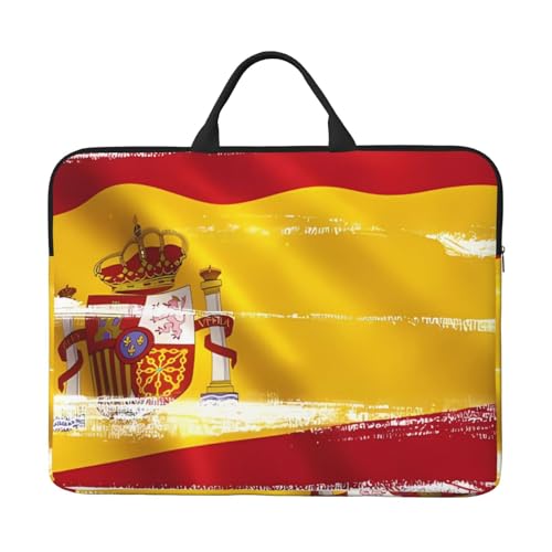 IHVBRHHM Laptoptasche mit Spanien-Flagge, 35,6 cm (14 Zoll), stoßfestes Futter und tragbares Design, geeignet für Business und Alltag. von IHVBRHHM