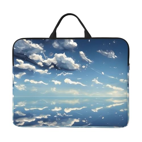 IHVBRHHM Laptoptasche mit blauem Himmel und weißen Wolken, 35,6 cm (14 Zoll) mit stoßfestem Futter und tragbarem Design, geeignet für den geschäftlichen und täglichen Gebrauch. von IHVBRHHM