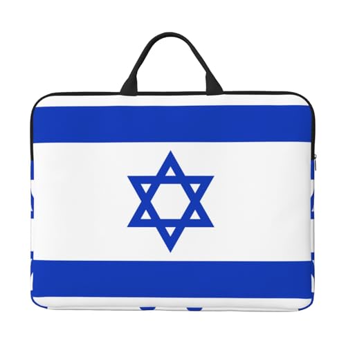 IHVBRHHM Laptoptasche mit israelischer Flagge, 35,6 cm (14 Zoll), mit stoßfestem Futter und tragbarem Design, geeignet für den geschäftlichen und täglichen Gebrauch. von IHVBRHHM