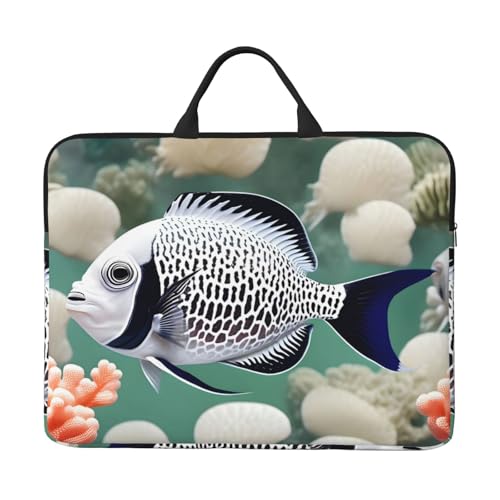 IHVBRHHM Laptoptasche mit tropischem Fisch, 35,6 cm (14 Zoll), mit stoßfestem Futter und tragbarem Design, geeignet für den geschäftlichen und täglichen Gebrauch. von IHVBRHHM
