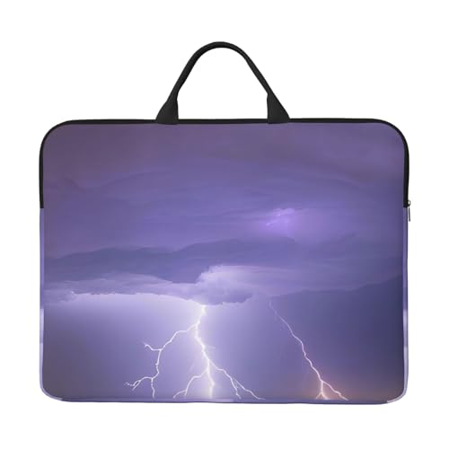 IHVBRHHM Lightning Storm 14-Zoll-Laptop-Tasche mit stoßfestem Futter und tragbarem Design, geeignet für Business und Alltag. von IHVBRHHM