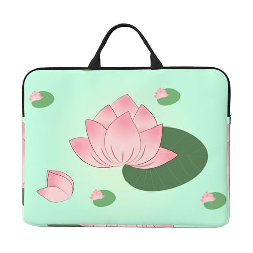 IHVBRHHM Lotus Flowers Waiting To Bloom 14-Zoll-Laptop-Tasche mit stoßfestem Futter und tragbarem Design, geeignet für den geschäftlichen und täglichen Gebrauch. von IHVBRHHM