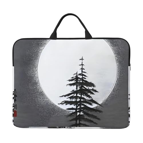 IHVBRHHM Moon Pine Tree Laptoptasche mit stoßfestem Futter und tragbarem Design, geeignet für Business und den täglichen Gebrauch. von IHVBRHHM