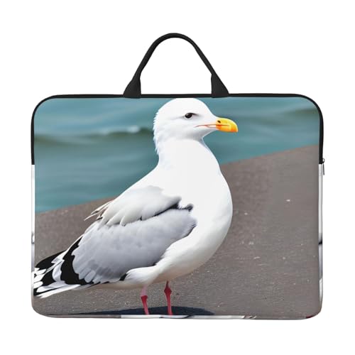 IHVBRHHM Niedliche Möwen-Laptop-Tasche mit stoßfestem Futter und tragbarem Design, geeignet für Business und Alltag. von IHVBRHHM