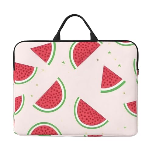 IHVBRHHM Pinke Wassermelonen-Laptoptasche mit stoßfestem Futter und tragbarem Design, geeignet für Business und Alltag, Schwarz, Einheitsgröße von IHVBRHHM