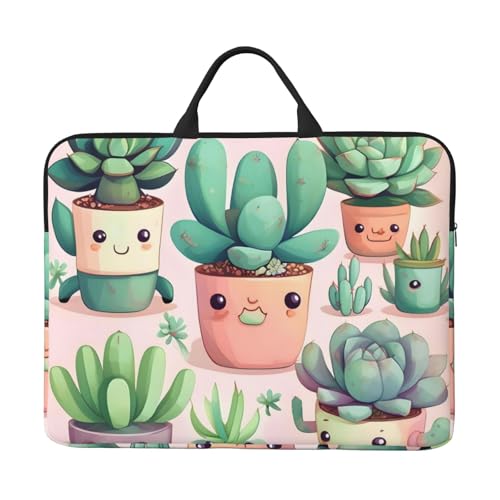 IHVBRHHM Schöne Sukkulenten-Laptop-Tasche mit 35,6 cm (14 Zoll) großen Laptoptasche mit stoßfestem Futter und tragbarem Design, geeignet für den geschäftlichen und täglichen Gebrauch. von IHVBRHHM