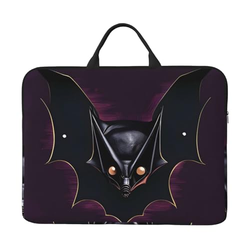 IHVBRHHM Schwarze Ghost Bat 14-Zoll-Laptop-Tasche mit stoßfestem Futter und tragbarem Design, geeignet für Business und Alltag. von IHVBRHHM
