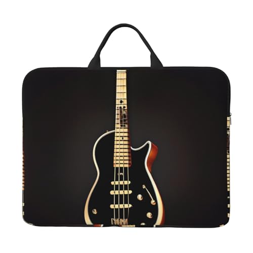 IHVBRHHM Schwarze Gitarren-Laptoptasche mit stoßfestem Futter und tragbarem Design, geeignet für den geschäftlichen und täglichen Gebrauch. von IHVBRHHM