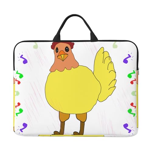 IHVBRHHM Singing Hen Laptoptasche mit stoßfestem Futter und tragbarem Design, geeignet für Business und Alltag, Schwarz, Einheitsgröße von IHVBRHHM