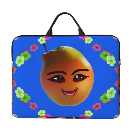 IHVBRHHM Smiley Yellow Pear 14 Zoll Laptoptasche mit stoßfestem Futter und tragbarem Design, geeignet für den geschäftlichen und täglichen Gebrauch. von IHVBRHHM