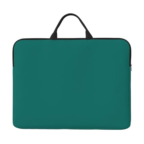 IHVBRHHM Solide dunkelgrüne 14-Zoll-Laptop-Tasche mit stoßfestem Futter und tragbarem Design, geeignet für Business und Alltag. von IHVBRHHM