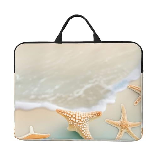 IHVBRHHM Strand-Seestern 14-Zoll-Laptop-Tasche mit stoßfestem Futter und tragbarem Design, geeignet für den geschäftlichen und täglichen Gebrauch. von IHVBRHHM