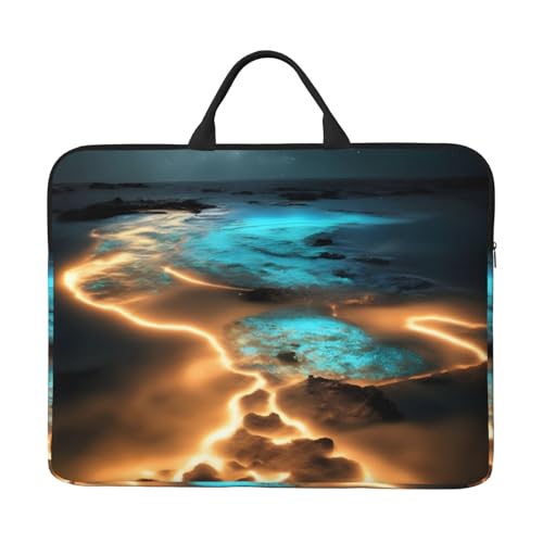 IHVBRHHM View Under The Moon 14-Zoll-Laptop-Tasche mit stoßfestem Futter und tragbarem Design, geeignet für Business und Alltag. von IHVBRHHM