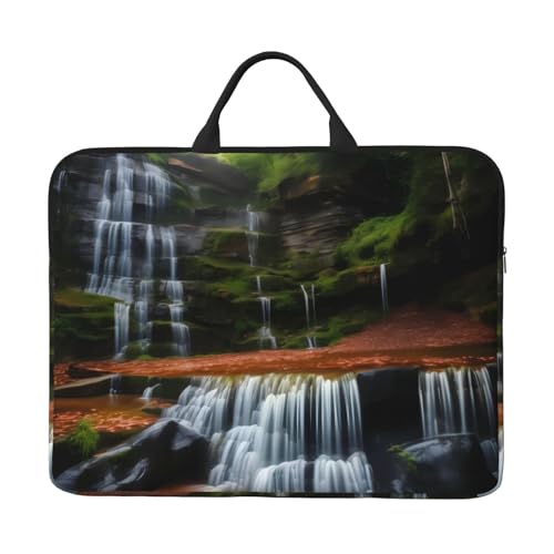 IHVBRHHM Wasserfallansicht 14-Zoll-Laptop-Tasche mit stoßfestem Futter und tragbarem Design, geeignet für Business und Alltag. von IHVBRHHM