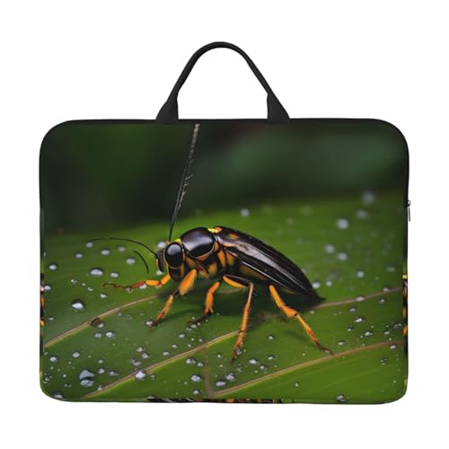 Insects On Leaves 14-Zoll-Laptop-Tasche mit stoßfestem Futter und tragbarem Design, geeignet für den geschäftlichen und täglichen Gebrauch. von IHVBRHHM