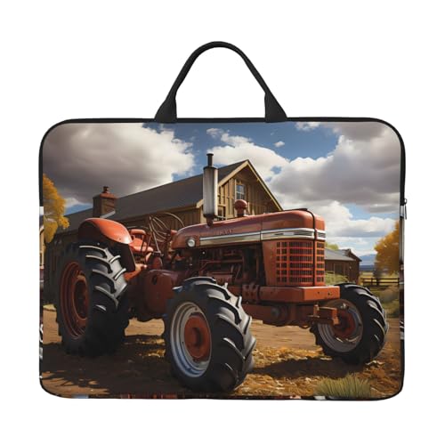 Laptoptasche mit rotem Traktor, 35,6 cm (14 Zoll), mit stoßfestem Futter und tragbarem Design, geeignet für den geschäftlichen und täglichen Gebrauch. von IHVBRHHM