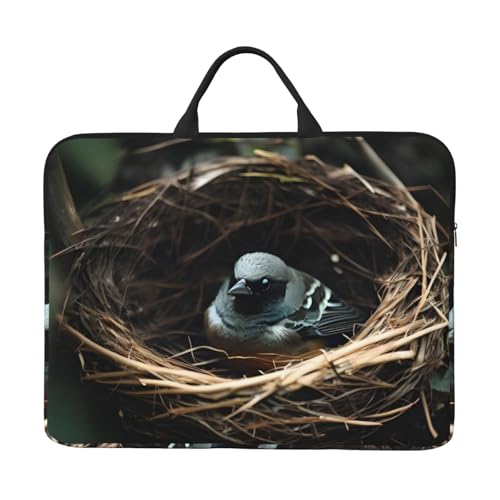 Little Bird Nest Laptoptasche mit stoßfestem Futter und tragbarem Design, geeignet für Business und Alltag, Schwarz, Einheitsgröße von IHVBRHHM