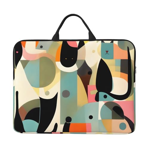 Mid-Century Modern Art Cat 14-Zoll-Laptop-Tasche mit stoßfestem Futter und tragbarem Design, geeignet für geschäftliche und tägliche Nutzung. von IHVBRHHM