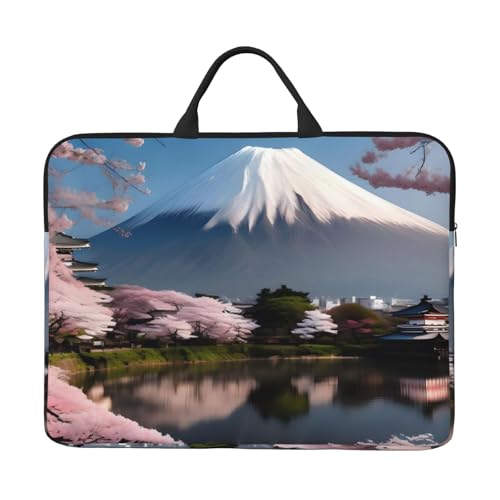 Mt. Fuji in Early Spring 14-Zoll-Laptop-Tasche mit stoßfestem Futter und tragbarem Design, geeignet für den geschäftlichen und täglichen Gebrauch. von IHVBRHHM