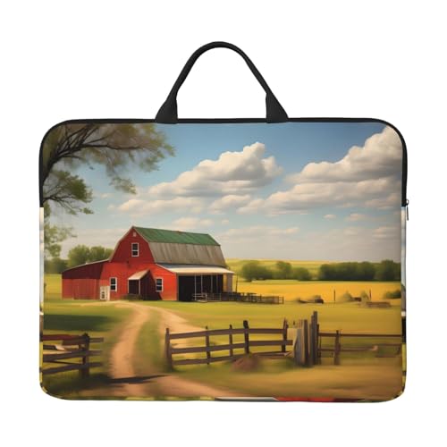 Ranch View 14-Zoll-Laptop-Tasche mit stoßfestem Futter und tragbarem Design, geeignet für den geschäftlichen und täglichen Gebrauch. von IHVBRHHM