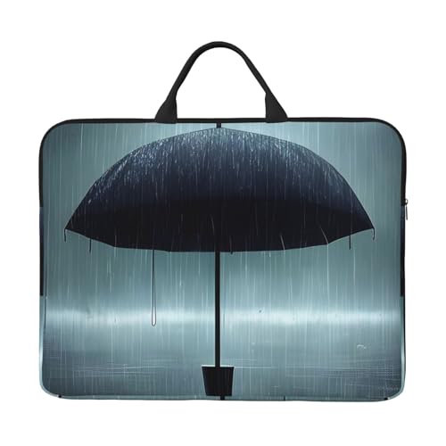 Schwarze Laptoptasche mit Regenschirm, 35,6 cm (14 Zoll), mit stoßfestem Futter und tragbarem Design, geeignet für den geschäftlichen und täglichen Gebrauch. von IHVBRHHM