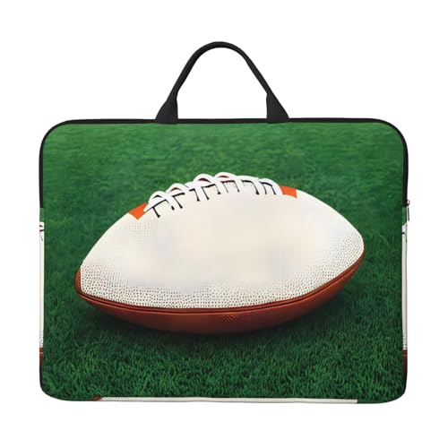 Weiße Rugbyball-Laptop-Tasche mit stoßfestem Futter und tragbarem Design, geeignet für den geschäftlichen und täglichen Gebrauch. von IHVBRHHM