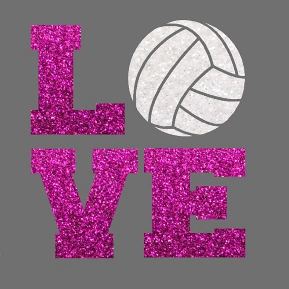 Glitter Love Vollball Aufbügeln, Beachvolleyball Aufbügler, Diy Shirt, Liebe Zum Heat Transfer von IHeartHoundstooth