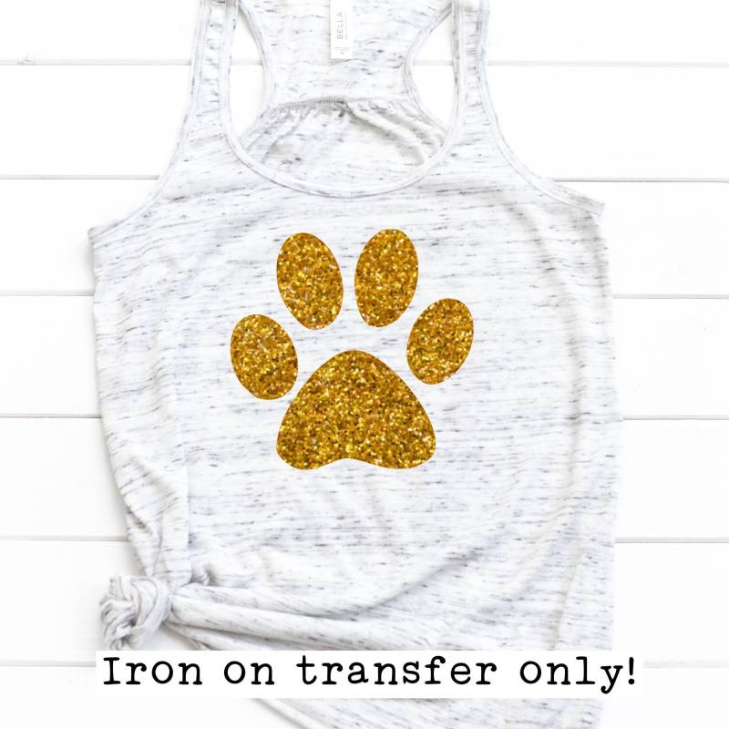 Glitzer Pfotenabdruck Zum Aufbügeln, Aufbügeln Transfer, Tigerpfote, Löwe Bulldogge von IHeartHoundstooth