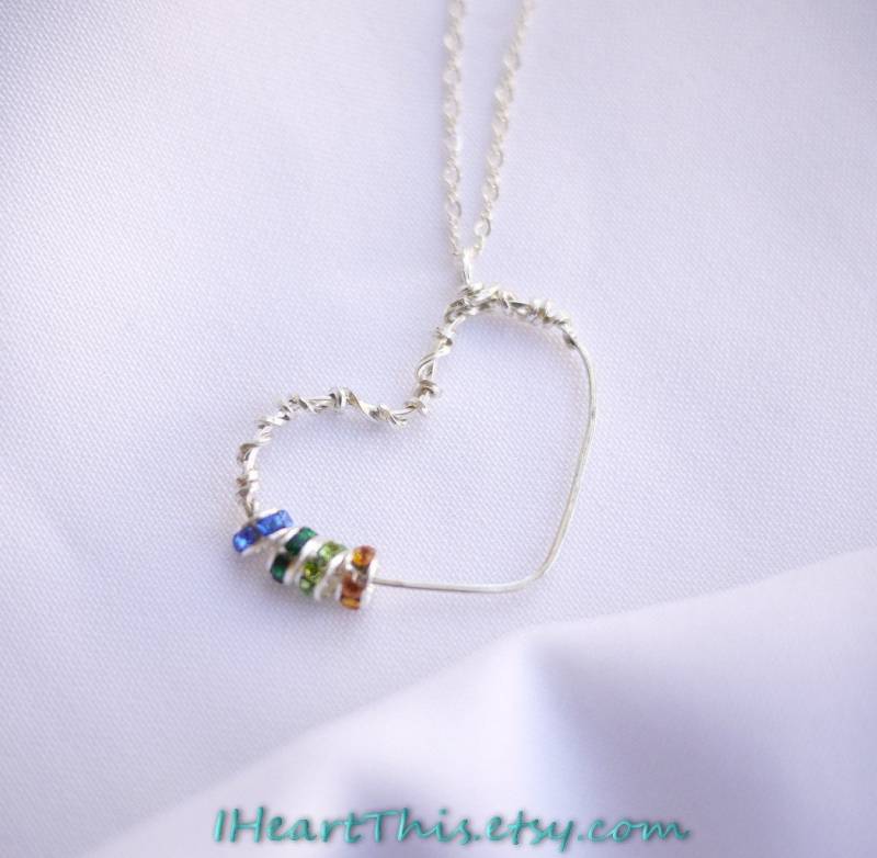 Handgefertigte Herz Anhänger Halskette - Geburtsstein Swarovski Kristalle Von I Heart This Handgefertigte Herz Anhänger Halskette - Geburtsstein Swarovski Kristalle Von I Heart This von IHeartThis