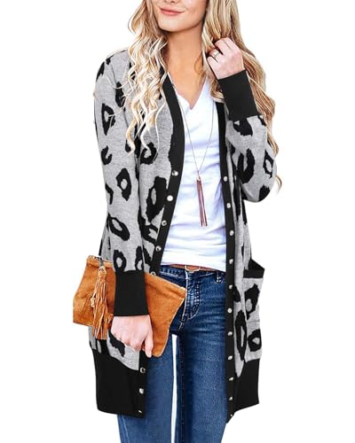 II ININ Strickjacke Damen Lang Leicht Cardigan Vorne Offen Strickmantel mit Taschen Dünne for Sommer Herbst von II ININ